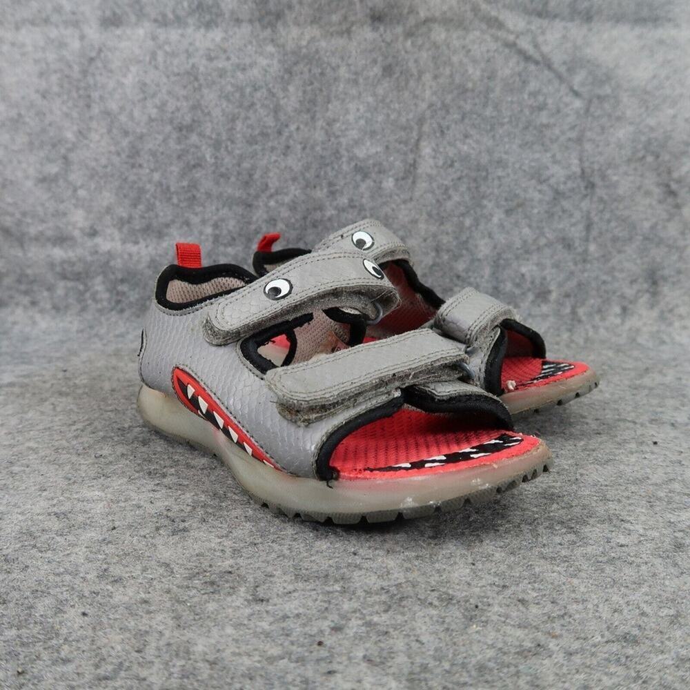 Carters Shoes Kids 11 Sandals Shark Grey Adjustable Straps Sport Active Comfort